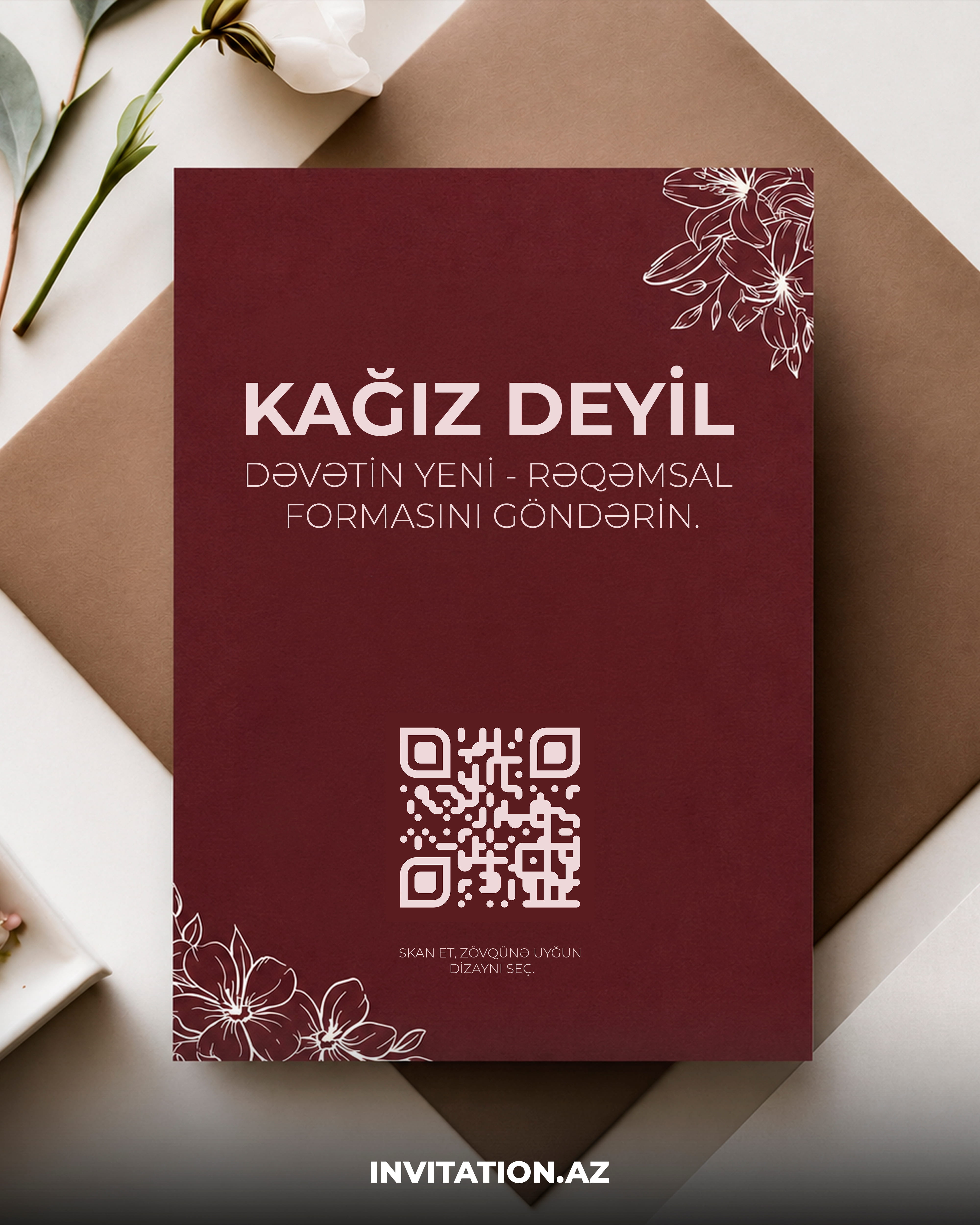 Invitation.az rəqəmsal dəvətnamələri estetik dizaynı müasir funksionallıqla birləşdirir.
